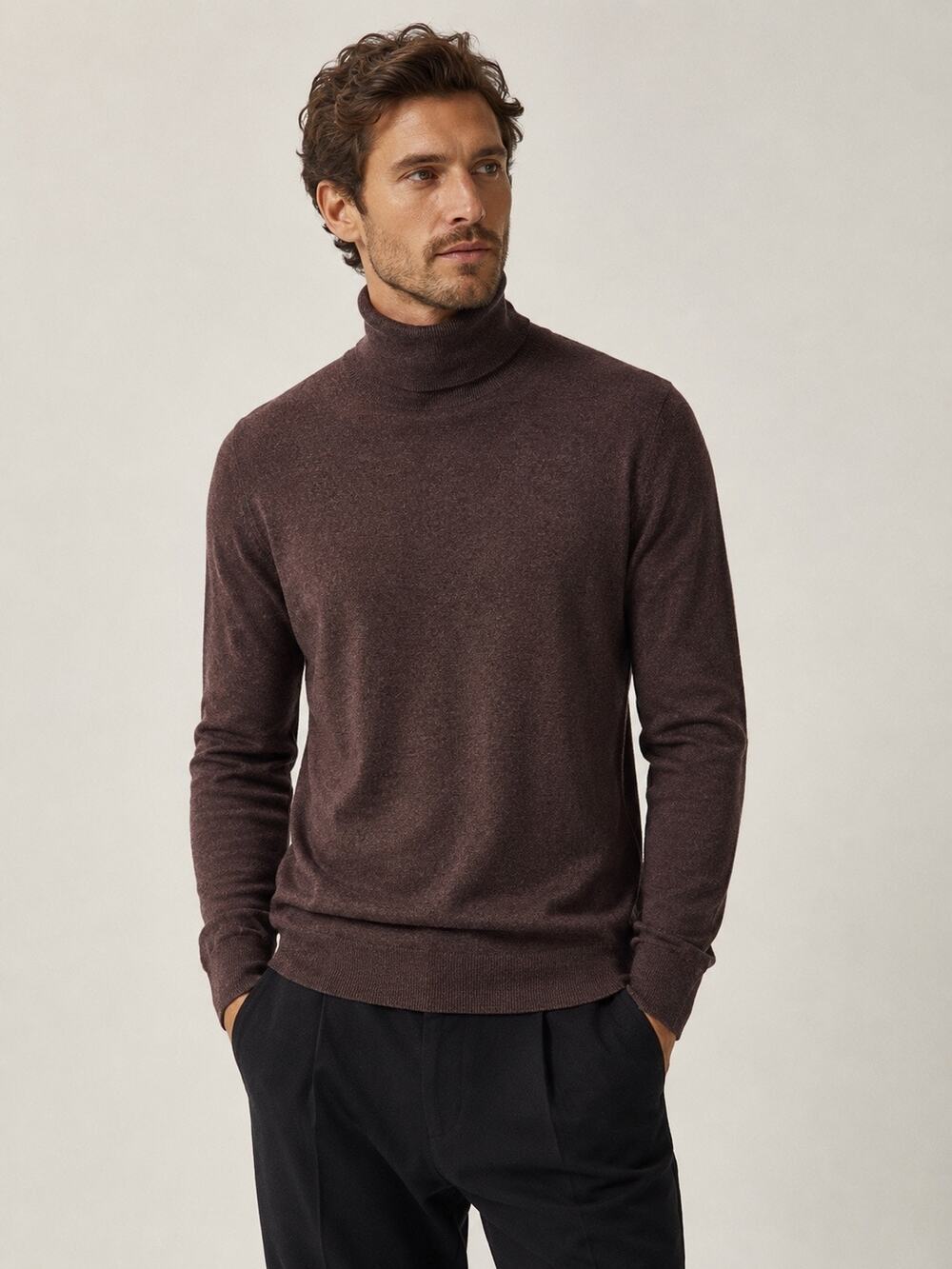 Scotch & Soda NWT Men’s Chocolate Brown Turtleneck Sweater ECOVERO European
